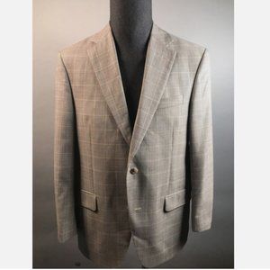 CREMIEUX Loro Piana Men’s Denver Brown Plaid Sport Coat Blazer Jacket Size 40R